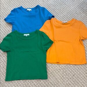 Michael Stars Cropped Tees set of 3 size M